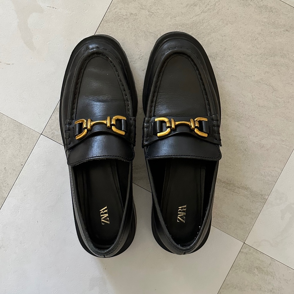 leather ZARA loafers